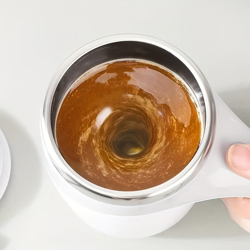 Self Stirring Mug – Electric Magnetic Auto Stirring Coffee Cup in 304 Stainless Steel – Automatic Mix for Coffee, Milk & Protein Shakes – Novelty Gift