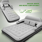 Inflatable Air Mattress Double Bed with Backrest Pillow & Built-In Pump – Portable Camping & Home Guest Bed, 39in Wide Self-Inflating Sleep Mat