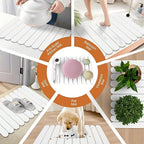 Diatomite Dish Drying Mat Set 7pcs, Super Absorbent Fast-Dry Kitchen Counter Mat, Heat Resistant Trivet & Non-Slip Foldable Stone Texture Mat for Dishes, Sink & Bathroom, Food Safe, Great Gift
