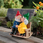 Kissing Couple Gnome Statue – Cute Garden Gnome Figurine for Indoor & Outdoor Decor | 5"L x 3.5"W x 6"H Romantic Gnome Sculpture | Valentine's Day, Wedding & Anniversary Gift