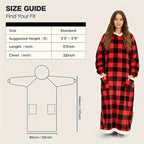 Wearable Blanket Hoodie – Oversized Giant Flannel Hooded Blanket Jacket for Women & Men | Ultra Soft, Warm, with Pocket | 5 Colors