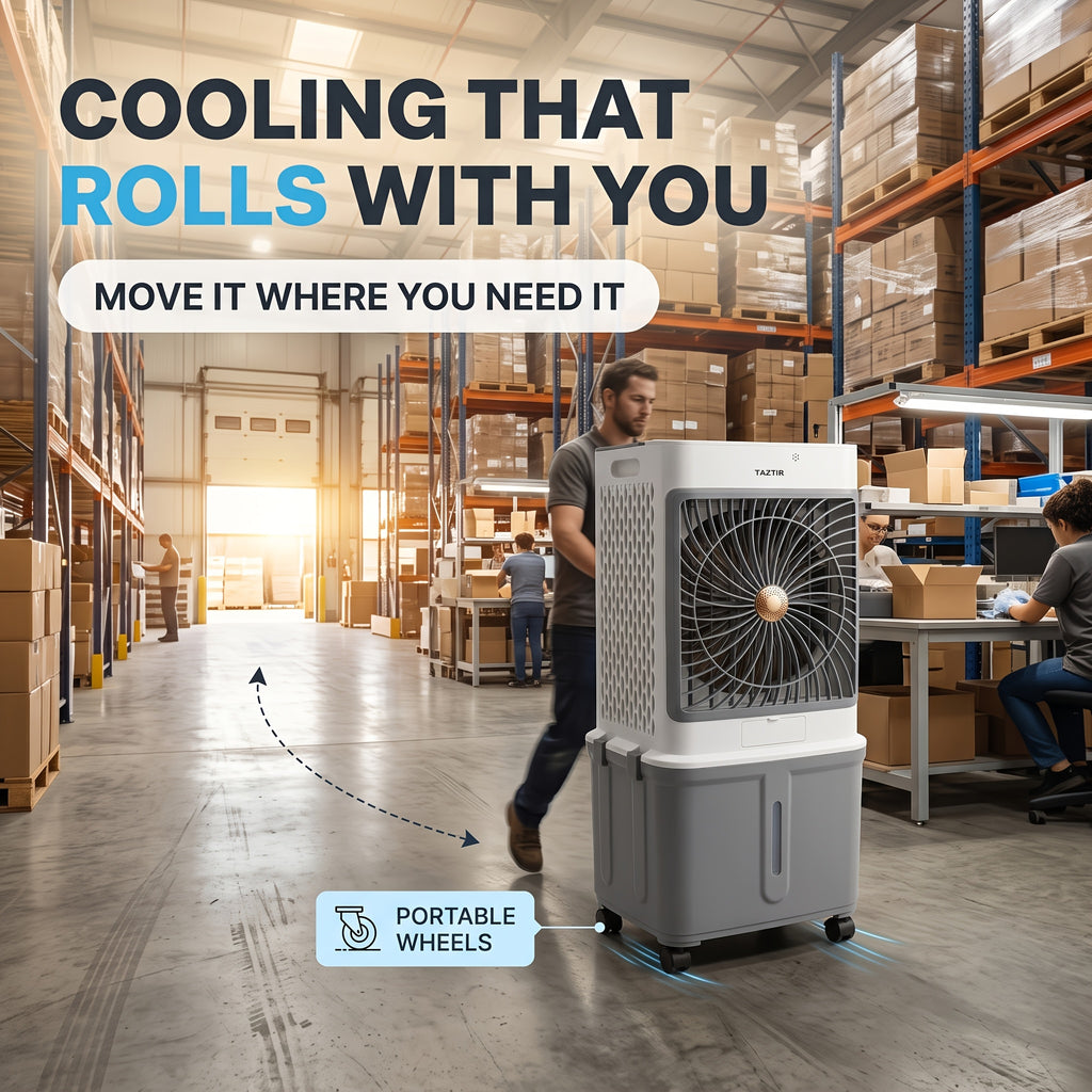 2200 CFM Portable Evaporative Air Cooler – Top-Fill Swamp Cooler with 8.7 Gal Tank, 120° Swing, 3 Speeds, 1/2/4H Timer, 35dB Quiet & 4 Ice Packs | Bedroom, Office, Patio, Kitchen