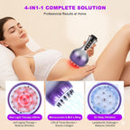 Lymphatic Drainage Massager 4-in-1 Cellulite Massager & Fascia Blaster, 35-Speed Body Sculpting Tool for Face Legs Arms Belly Neck, 90-Min Battery Wireless Portable Pain Relief
