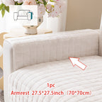 Short Plush Sofa Cover Soft Thick Pet Friendly All Season Sofa Protector Machine Washable for 1 2 3 4 Seater Living Room Bedroom Office Winter
