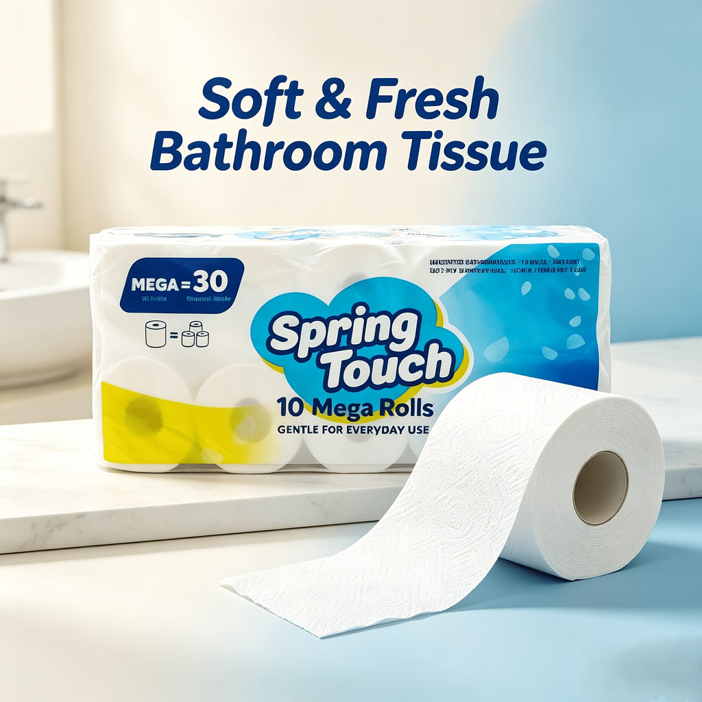 Ultra Soft Toilet Paper 4-Ply Thick Undyed Tissue Rolls, No Lint No Crumbs, Premium Bathroom Tissue for Home Hotel Office, Available in 1, 2 & 6 Roll Packs