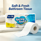 Ultra Soft Toilet Paper 4-Ply Thick Undyed Tissue Rolls, No Lint No Crumbs, Premium Bathroom Tissue for Home Hotel Office, Available in 1, 2 & 6 Roll Packs