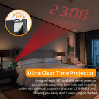 Digital Projection Alarm Clock LED with 180° Rotation, Temperature Display, Adjustable Brightness, Night Mode & Snooze - USB Powered Bedroom & Living Room Decor Clock