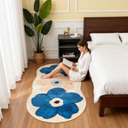 Floral Velvet Non-Slip Rug Runner Soft Fluffy Swan Velvet Floor Mat for Bedroom Living Room Hallway – 3 Colors 3 Sizes Aesthetic Decor