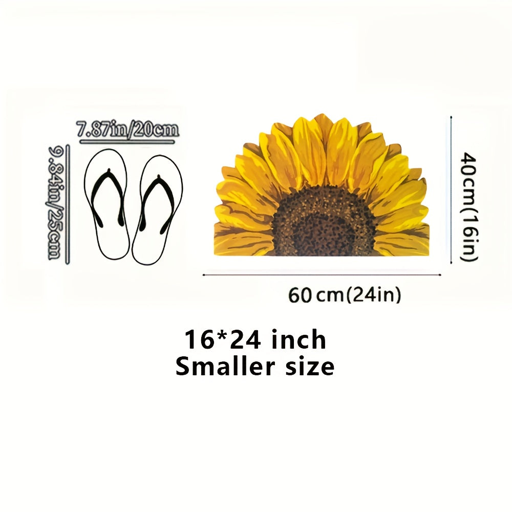Sunflower Absorbent Floor Mat – Quick-Dry Diatomite Bath Mat for Bathroom, Kitchen & Entryway