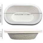 Bread Proofing Basket Banneton 10 Inch - Natural Wood Pulp Non-Stick Grooved Sourdough Proofing Basket for Artisan Bread Baking, Uniform Rise, Oval & Round Options