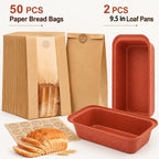 Nonstick Loaf Pan with Lid Carbon Steel Pullman Bread Pan – 9.5 & 10.5 & 13-Inch Homemade Bread Baking Pan with Bread Bags for Sandwiches & Toast