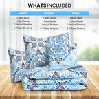5-Piece Comforter Set – Reversible Quilted Down Alternative Bedding Set with Pillow Shams, Bed Skirt & Cushion | All Season | Twin, Queen, King