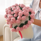 Rose Bouquet Blanket – 31.5inch 52-Flower Soft Throw with Gift Bag, 4 Colors, Romantic Gift for Valentine's Day Birthday Wedding