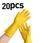 Heavy-Duty Latex Dishwashing Gloves Multi-Pack, Reusable Bright Yellow Rubber Cleaning Gloves S M L for Home Kitchen Restaurant & Commercial Use, 12 or 20 Pairs