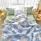 Summer Cooling Quilt Set 3 Piece Thin Quilt 2 Pillowcases Floral Embossed Skin Friendly Soft All Season Comforter - Twin Full Queen King Hotel Bedroom