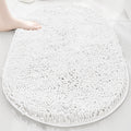 Chenille Oval Non-Slip Bathroom Mat Super Absorbent Soft Plush Floor Mat – Machine Washable, Anti-Slip Backing, 5 Colors 6 Sizes for Bathroom Kitchen Pet Use