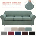 Grid Pattern Elastic Sofa Cover – Anti-Slip Full Coverage Stretchable Sofa Protector Machine Washable Classic Design for Living Room Bedroom Office