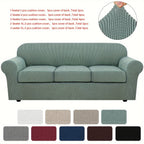 Grid Pattern Elastic Sofa Cover – Anti-Slip Full Coverage Stretchable Sofa Protector Machine Washable Classic Design for Living Room Bedroom Office