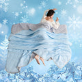 Cooling Blanket for Hot Sleepers - Breathable Dual-Sided Lightweight Quilted Throw, Geometric Pattern Summer Blanket, Sweat Absorbent Soft Bedding, 5 Sizes 6 Colors