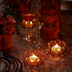 Crystal Bowl Tea Light Candle Holders Set of 20 – Wedding Centerpiece & Home Decor Dining Table Decor, Gold or Silver
