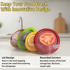 Silicone Fruit & Vegetable Fresh Keeper Set - Reusable Produce Saver Containers for Avocado, Onion, Tomato, Lemon, Garlic & Potato, Fridge Storage, 6 or 8 Piece Set