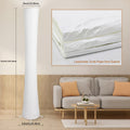 61" LED Floor Lamp with White Fabric Shade – 3 Adjustable Color Temperatures, APP & Remote Control Corner Standing Lamp for Bedroom Living Room, Valentine’s Day Birthday Gift