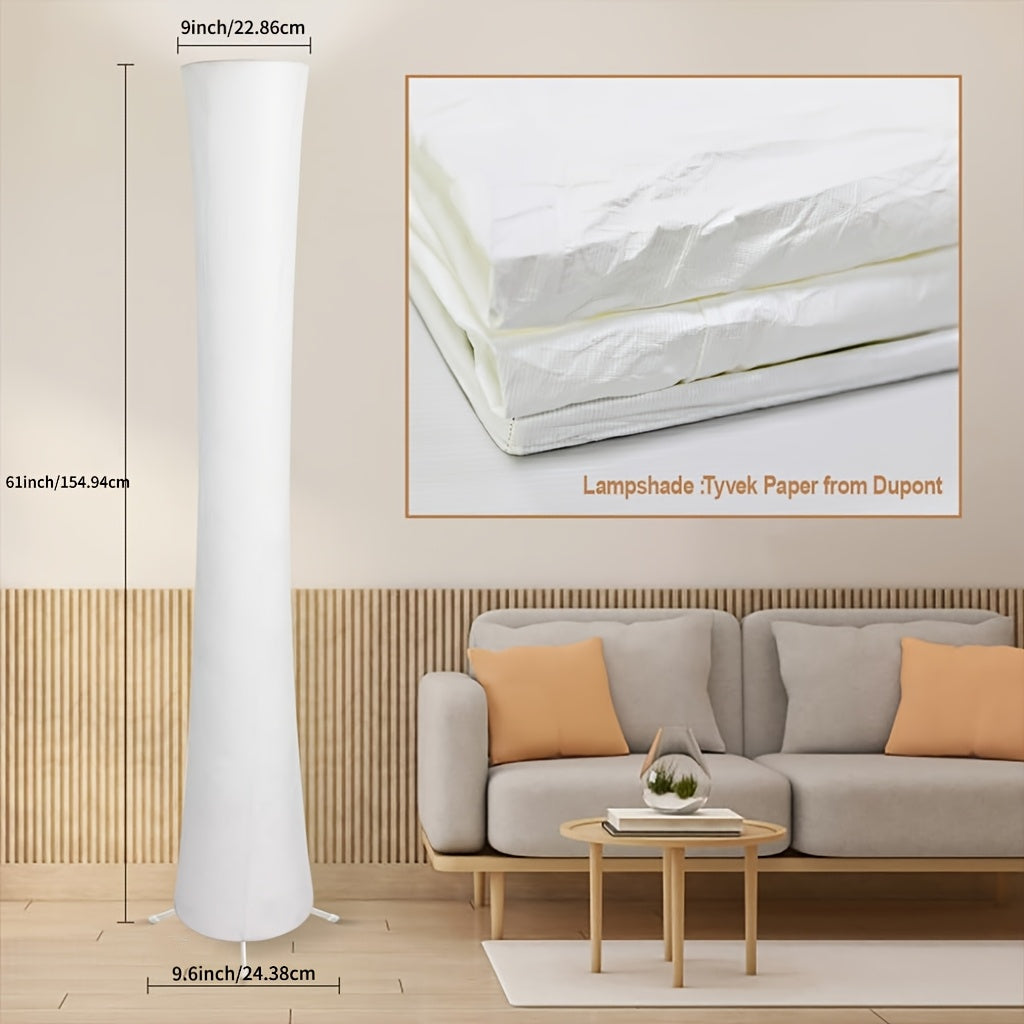 61" LED Floor Lamp with White Fabric Shade – 3 Adjustable Color Temperatures, APP & Remote Control Corner Standing Lamp for Bedroom Living Room, Valentine’s Day Birthday Gift