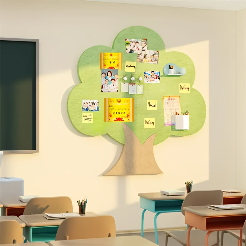 Felt Tree Wall Decor Self-Adhesive Decorative Memo Board 23.6x23.6 Inches No Tools Needed for Home Office Kitchen Bathroom