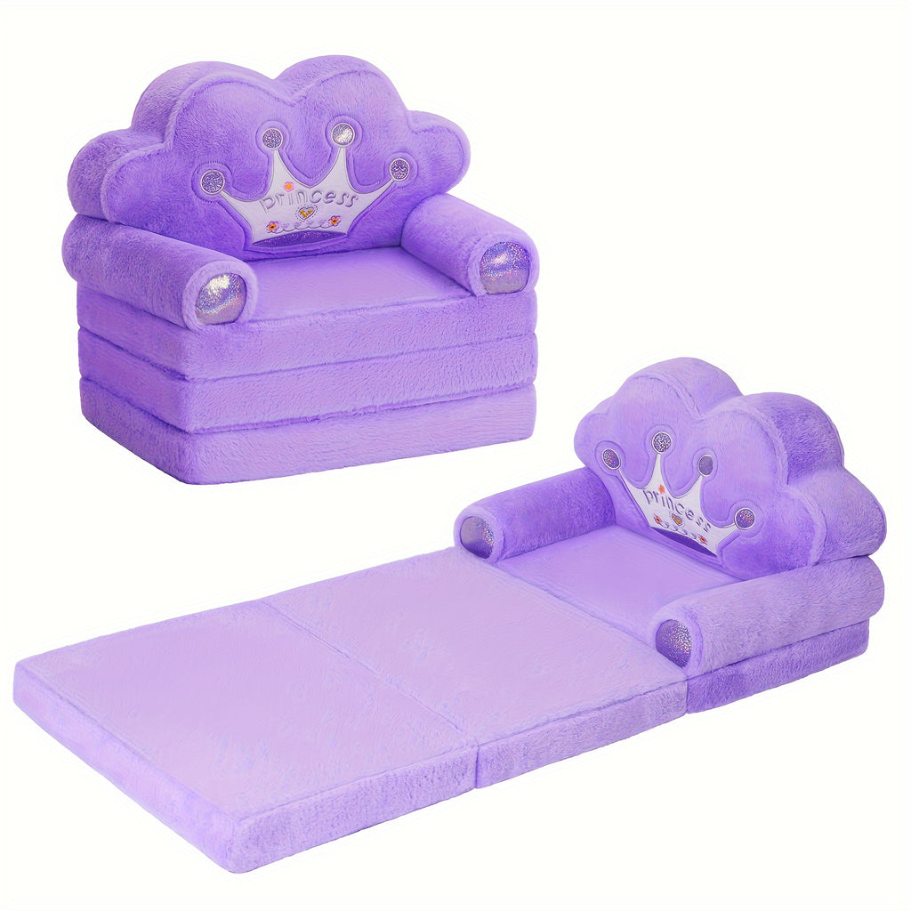 2-in-1 Kids Sofa Pillow Foldable with Soft Plush Memory Foam – Children's Washable Lounger Chair, Cozy Bedroom & Playroom Seat, Cute Birthday & Holiday Gift for Boys and Girls