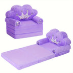 2-in-1 Kids Sofa Pillow Foldable with Soft Plush Memory Foam – Children's Washable Lounger Chair, Cozy Bedroom & Playroom Seat, Cute Birthday & Holiday Gift for Boys and Girls