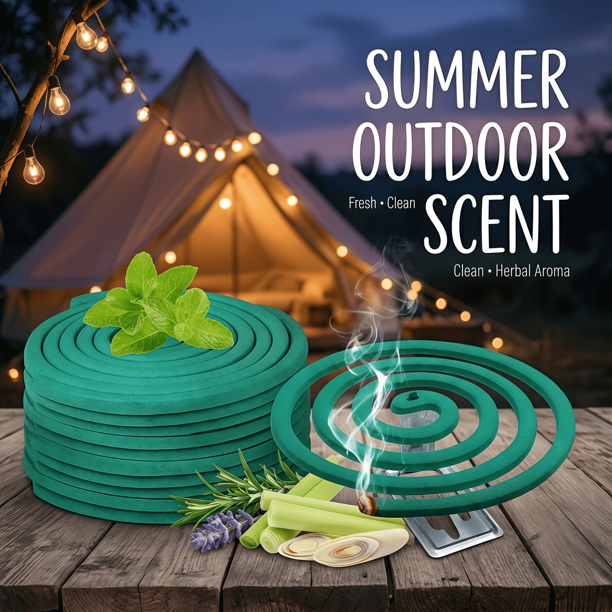 Mosquito Repellent Coils Outdoor Citronella Lemongrass Large Size with Holder – Long-Lasting Bug Repellent for Patio, Garden, Camping & Backyard Summer Use