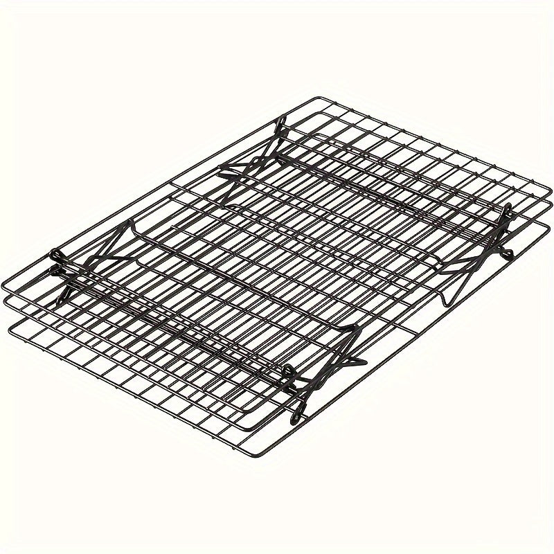 Collapsible Stackable Baking Cooling Racks Set of 3 – Space-Saving Foldable Wire Rack for Cookies, Cakes & Bread | Essential Kitchen Baking Tool
