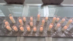 White Pillar Candles with Clear Glass Hurricane Candle Holders – Elegant Cylinder Vases for Wedding Centerpieces, Parties, Home & Office Decor, Table Decorations