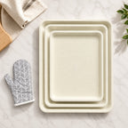 Baking Sheet Pan Set of 3 Heavy Duty Cookie Sheets - Diamond Texture Commercial Grade Steel 13/15/18 Inch, 0.8mm Thick Oven Pans for Baking Cookies, Roasting, Sheet Cake, with Oven Gloves Option