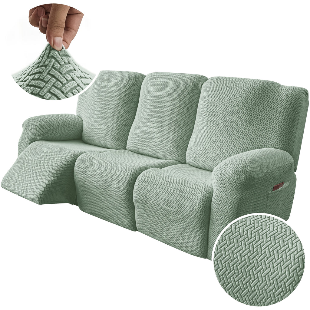 3-Seater Recliner Cover - Plush High Stretch Wear-Resistant Machine Washable Easy Clean Sofa Protector for Living Room and Bedroom