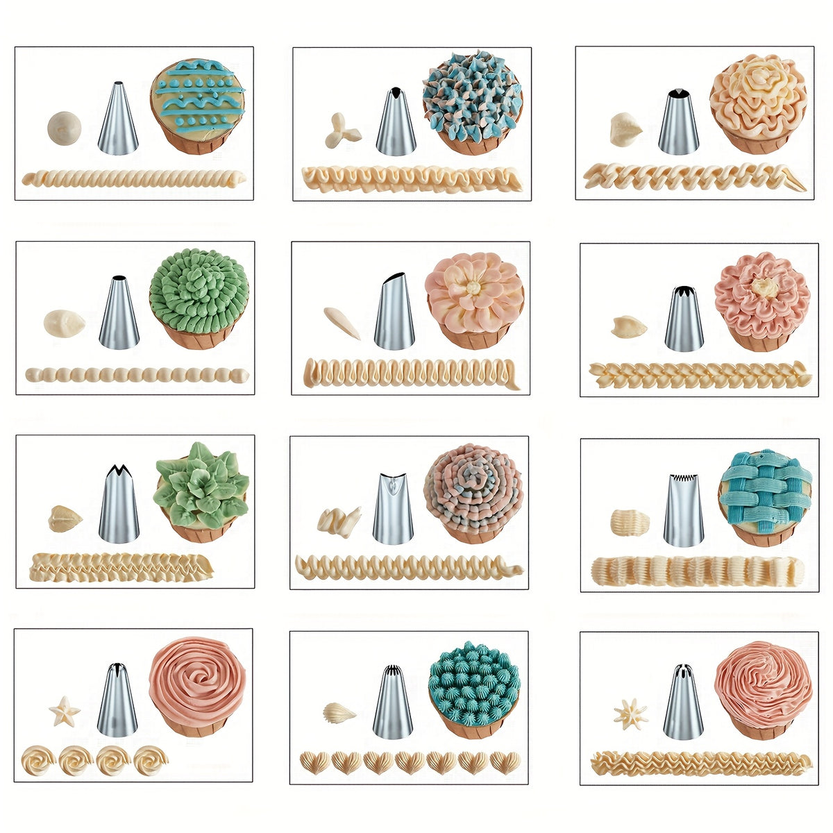 22pcs Cake Decorating Set with Rotating Turntable Stand - 12 Stainless Steel Piping Tips, Icing Spatula, 3 Scrapers & Pastry Bags, Complete Cake Decoration Kit for Home Bakers