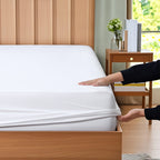 Waterproof Mattress Protector Ultra Soft Noiseless PU Liner – 18" Deep Pocket Fitted Mattress Cover for Twin Full Queen King, Machine Washable White Bed Protector