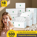 Bulk Tissue Paper 18 Pack 5-Layer Ultra Thick – 9000 Sheets Wet & Dry for Sensitive Skin, Kitchen, Bathroom, Travel