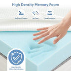 Gel Memory Foam Mattress Topper 2”/3”/4” – Removable Soft Cover, Cooling Pad for Bed, Sleeper Sofa, RV & Camper, CertiPUR-US Certified | Twin, Twin XL, Full, Queen, King