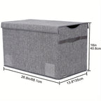 Extra Large Collapsible Storage Box 31.7 Gal with Lid – Foldable Kids Toy Chest Organizer Bin for Boys & Girls, Bedroom, Living Room & Nursery, Sturdy Basket in Black, Beige & Dark Grey