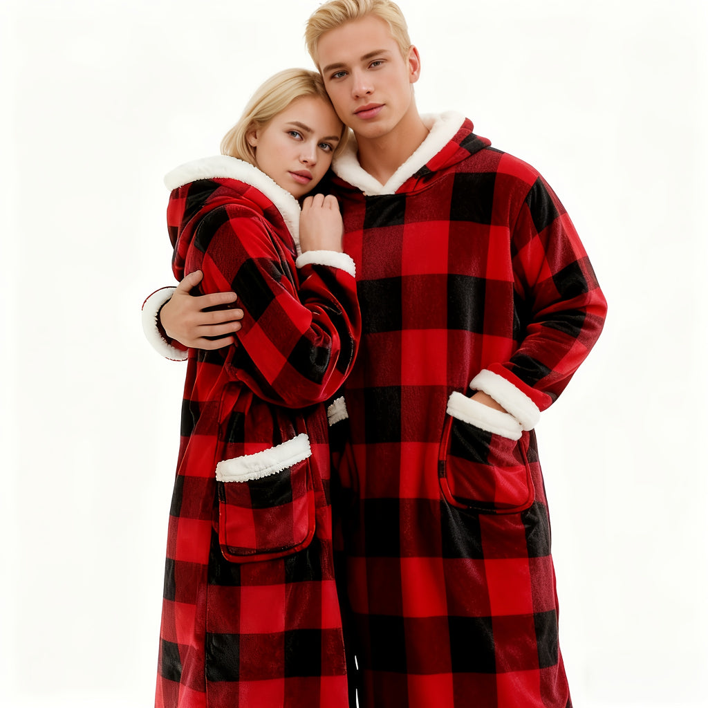 Wearable Blanket Hoodie Oversized Flannel with Pockets Super Soft Warm Cozy Sweatshirt Blanket for Women Men Adult Winter Extra Long Multiple Colors