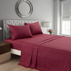Striped Bed Sheet Set Extra Soft Breathable, Fade-Resistant Deep Pocket Fitted Sheets for Bedroom Guest Room Hotel – All Season 3/4 Piece (Flat Sheet, Fitted Sheet, Pillowcase)