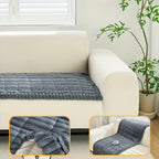 Corduroy Plush Sofa Cover 1pc – Thickened Non-Slip Washable Couch Slipcover for 2 3 4 Cushion Sofa & L-Shape Sectional, Soft Cozy Furniture Protector All Seasons, Christmas Home Decor