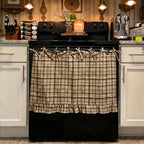 Appliance Skirt Curtain with Pockets – Farmhouse Kitchen Decor, Blackout Polyester, Grommet Top, Ruffled Trim | Hides Dishwasher, Washing Machine & Range Clutter | Nuvia Haven