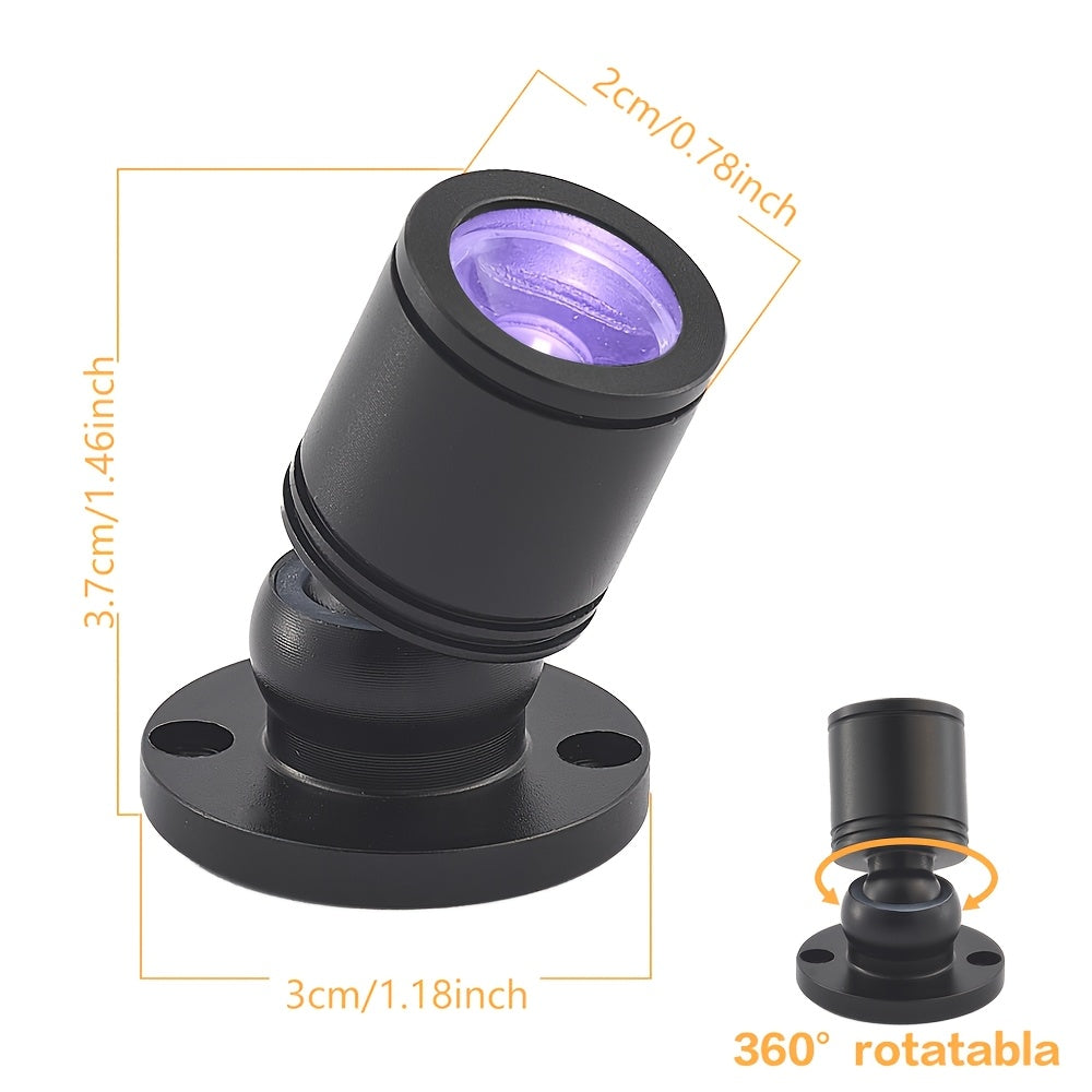 USB UV Black Light LED Mini Spotlights – Connectable 1W UV-A Blacklight for Glow Party, Bedroom Decor, Posters, Halloween & Pet Urine Detection – 2, 4 or 6 Pack