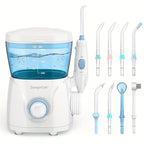 Water Flosser for Teeth & Braces – 8 Jet Tips, 10 Pressure Settings, 20oz Large Tank Oral Irrigator for Family Deep Cleaning & Braces Care