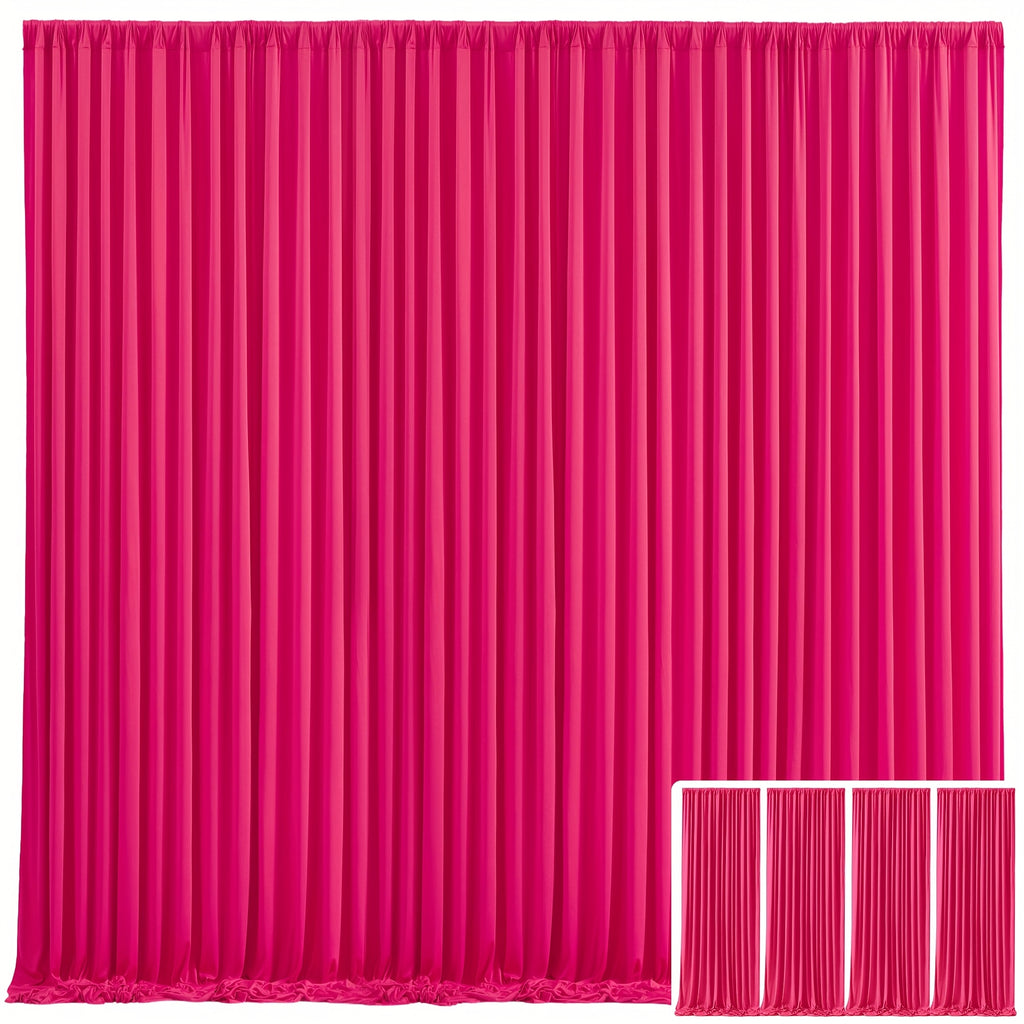 Photo Backdrop 4-Pack Taffeta Draping Background Cloth 5×10 Ft – Opaque Reusable Rod Pocket Panel for Weddings, Birthdays, Baby Showers & Photo Studios | 16 Colors