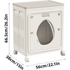 Large Storage Box with Wheels 37 Gallon Flip-Top Lid Foldable Closet Organizer for Clothes Quilts Blankets Bedroom Living Room White Red