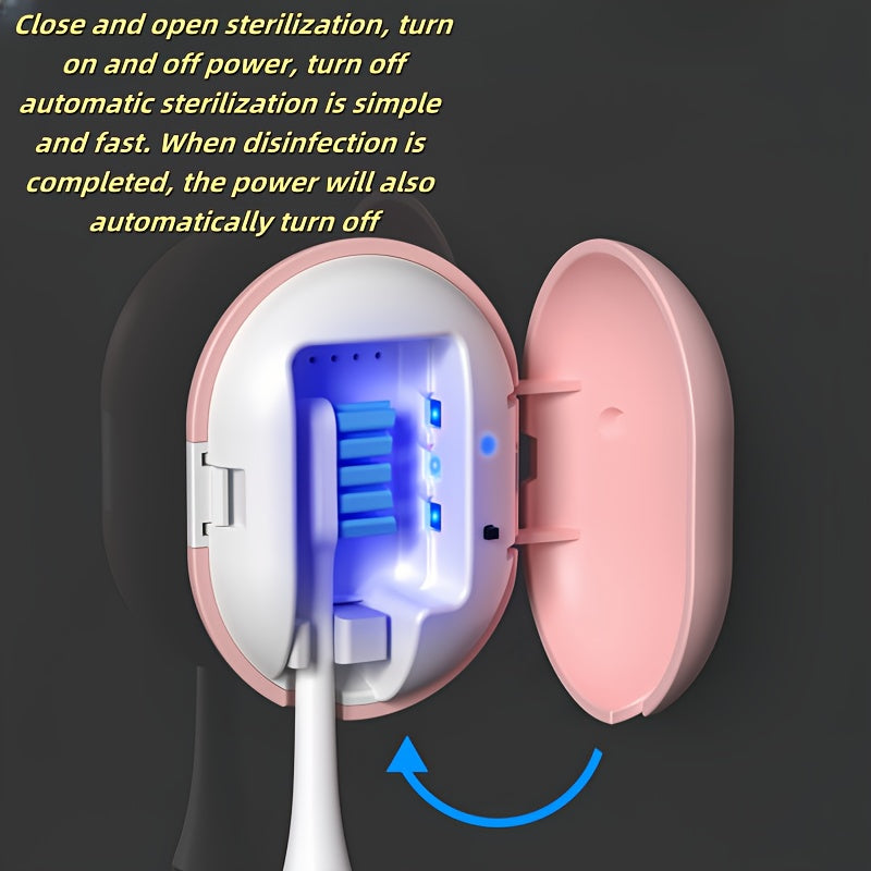 Mini Portable Electric Toothbrush USB Rechargeable – Wall Mounted & Travel Friendly, Sonic Oral Hygiene Care | White, Green, Pink