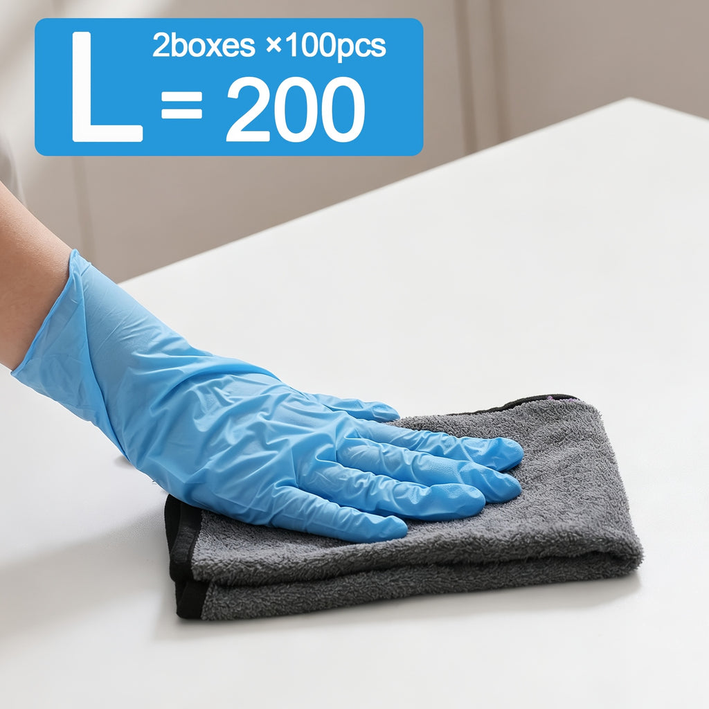 5 Mil Blue Nitrile Disposable Gloves Bulk Pack – 100 to 1000pcs, Waterproof & Anti-Slip, Powder-Free Latex-Free, S/M/L Sizes for Cooking, Cleaning, Food Prep & Pet Care, Non-Sterile